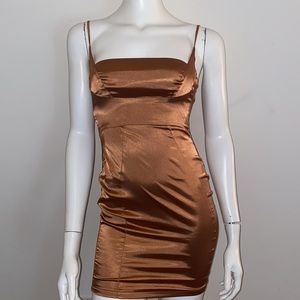 Gold strappy mini dress size XS